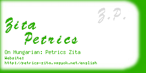 zita petrics business card